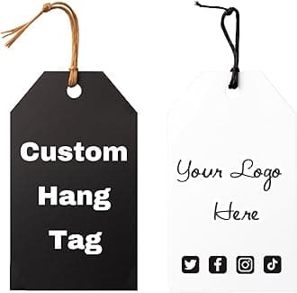100 pcs Custom Hang Tags,Personalized Your Logo and Text Price Tags Jewelry Hang Tags Labels (1.5×2.3 inch)