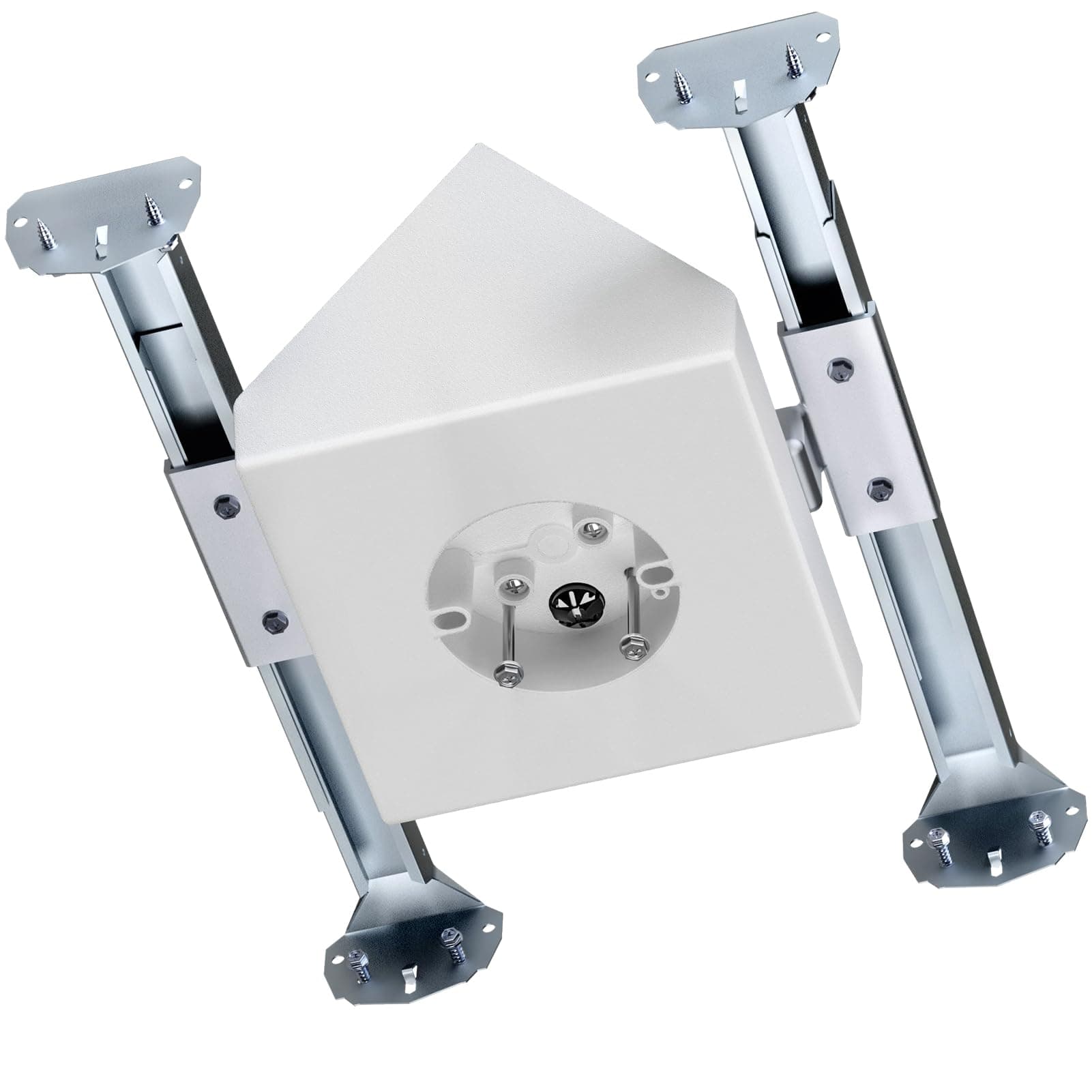 Ceiling Fan Box, 14.5 Cubic-inches Adjustable Fan and Light Fixture Mounting Box, Ceiling Fan Mounting Bracket,Fits Cathedral Ceiling Angles of 80°or Up, 1-Pack, White