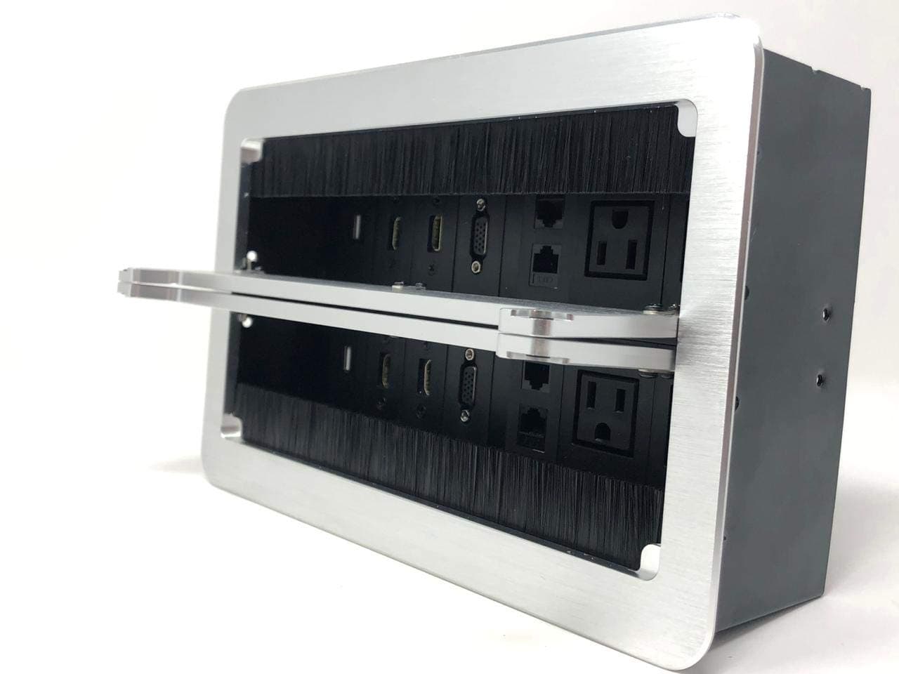 YolkVisual Conference Table connectivity Box 4 HDMI,2 VGA, 4 AC, 4 RJ45, 2 USB Silver Color