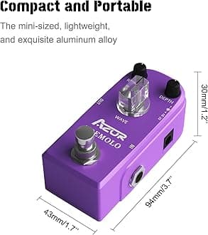 AZOR Mini Pedal Tremolo Classic Guitar Effect Pedal with True Bypass Super Mini AP-317