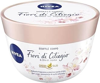 NIVEA Body Soufflé Cherry Blossom & Jojoba Oil Pack of 200ml, Replenishing Body Lotion with Cherry Blossom & Jojoba Oil, Intensive Moisturising Cream