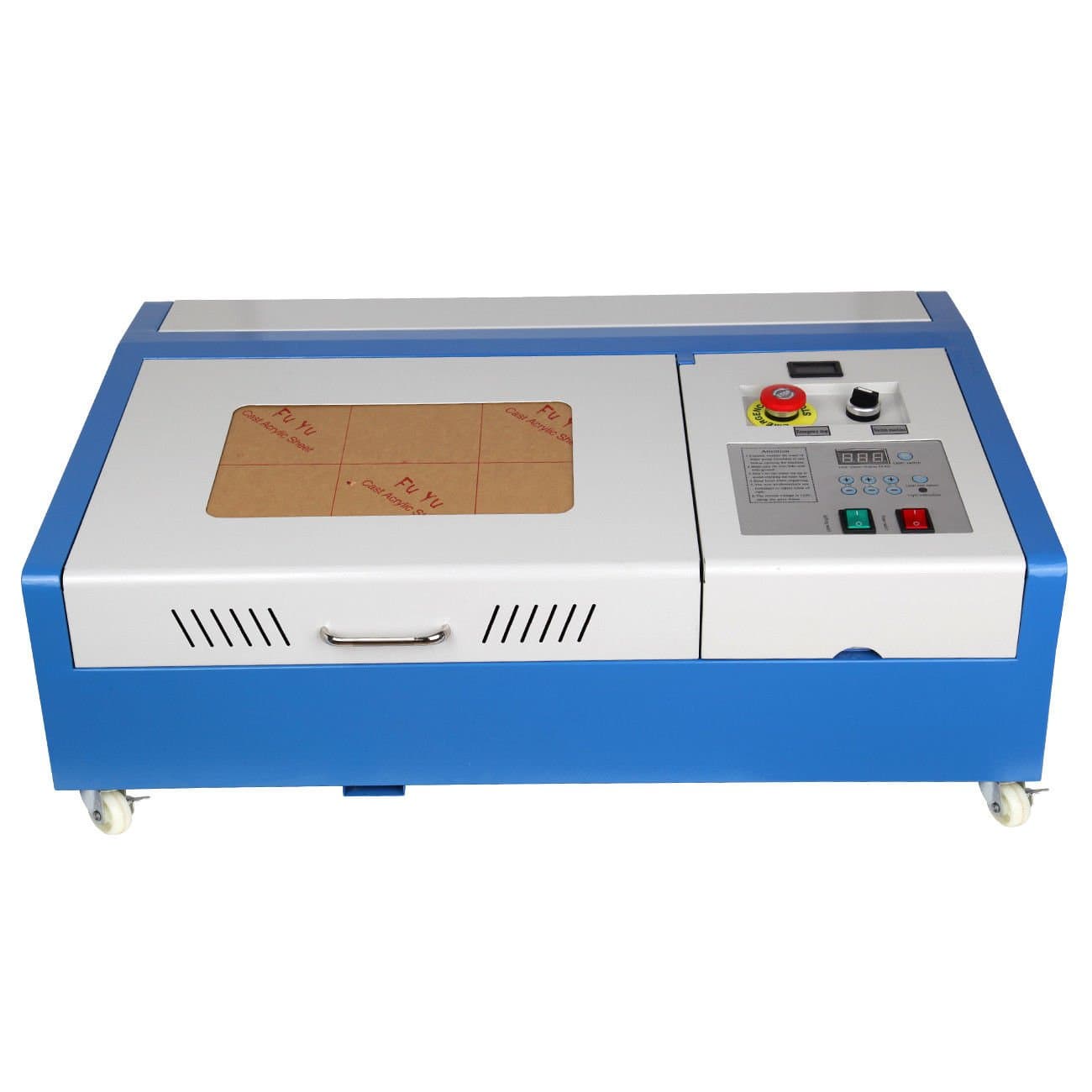 PanelTech 12"x 8" 40W USB CO2 Laser Engraver Laser Engraving Cutting Machine DIY Engraver Cutter with Movable Wheels and Exhaust Fan