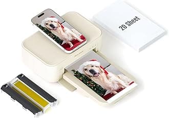 Photo Printer 4x6,+20 Sheets&1ribbon,Wi-Fi Wireless Instant Picture Printer for iPhone, Android, Smartphone, Thermal Dye-Sublimation, AR Video Printing,Portable Photo Printers for Home Use