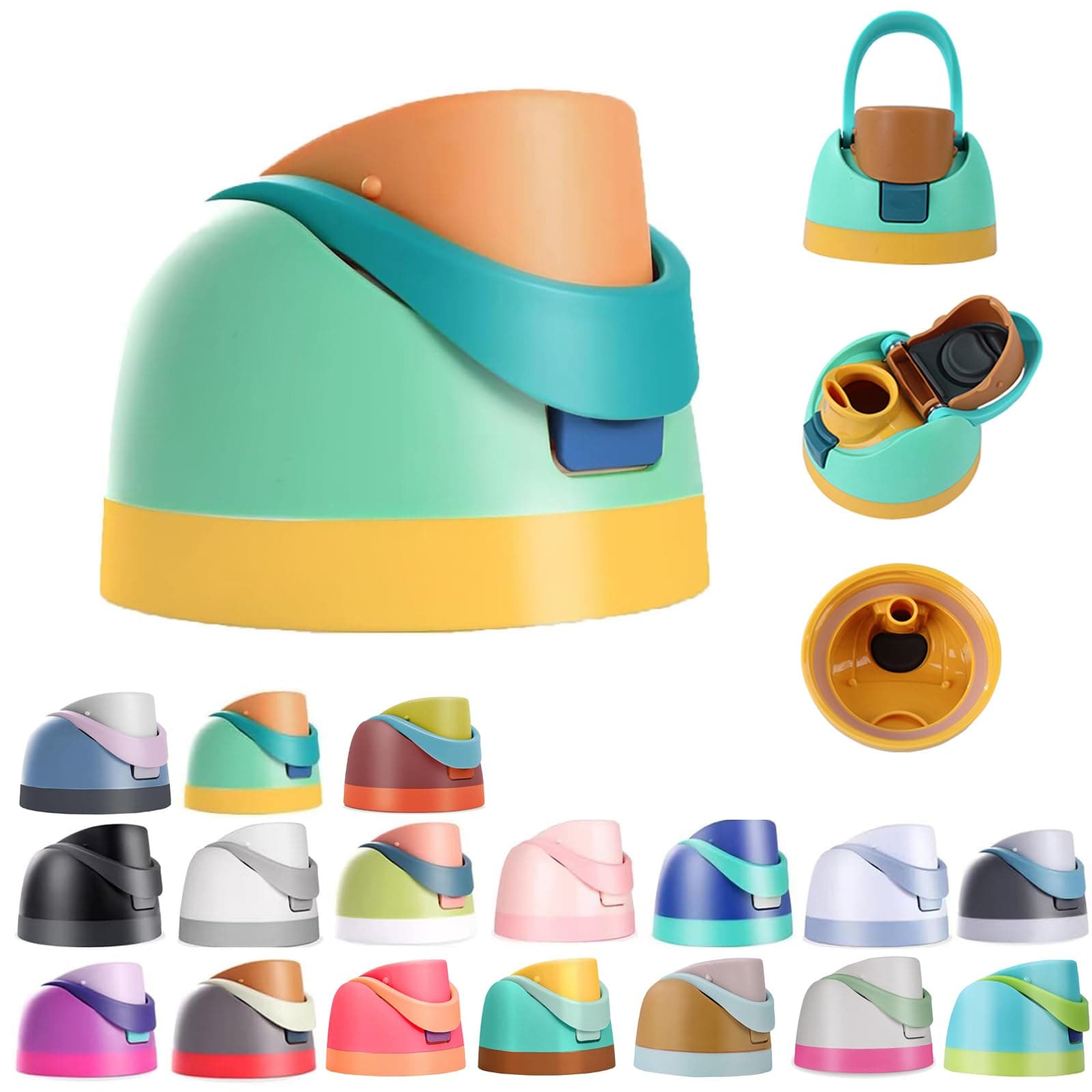 Replacement Lid for Owala Freesip, One Button Water Bottle Top Replacement Cap Compatible with Owala Cup 16oz 24oz 32oz 40oz, BPA-Free，No Water Leakage，Leakproof Lids Accessory（YellowGreen）