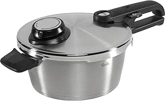 Vitavit Premium Pressure Cooker with Steamer Insert - Premium German Construction - Built to Last for Decades - Safe & Easy Pressure Cooker with Glass Lid - For All Cooktops - 3.7 Quarts
