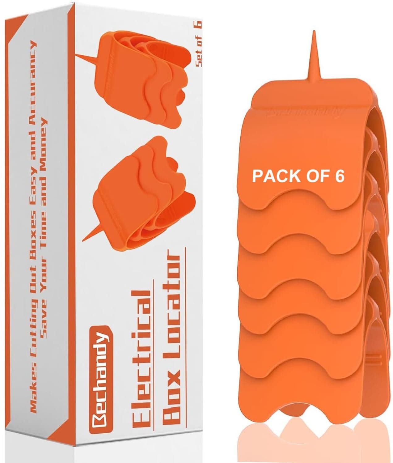 6 Pack Drywall Outlet Marker, No Measuring Needed Marking Tool for Electrical Outlets, Hard ABS Plastic Outlet Cutout for Drywall Installation, Wire Protection Drywall Electrical Box Locator