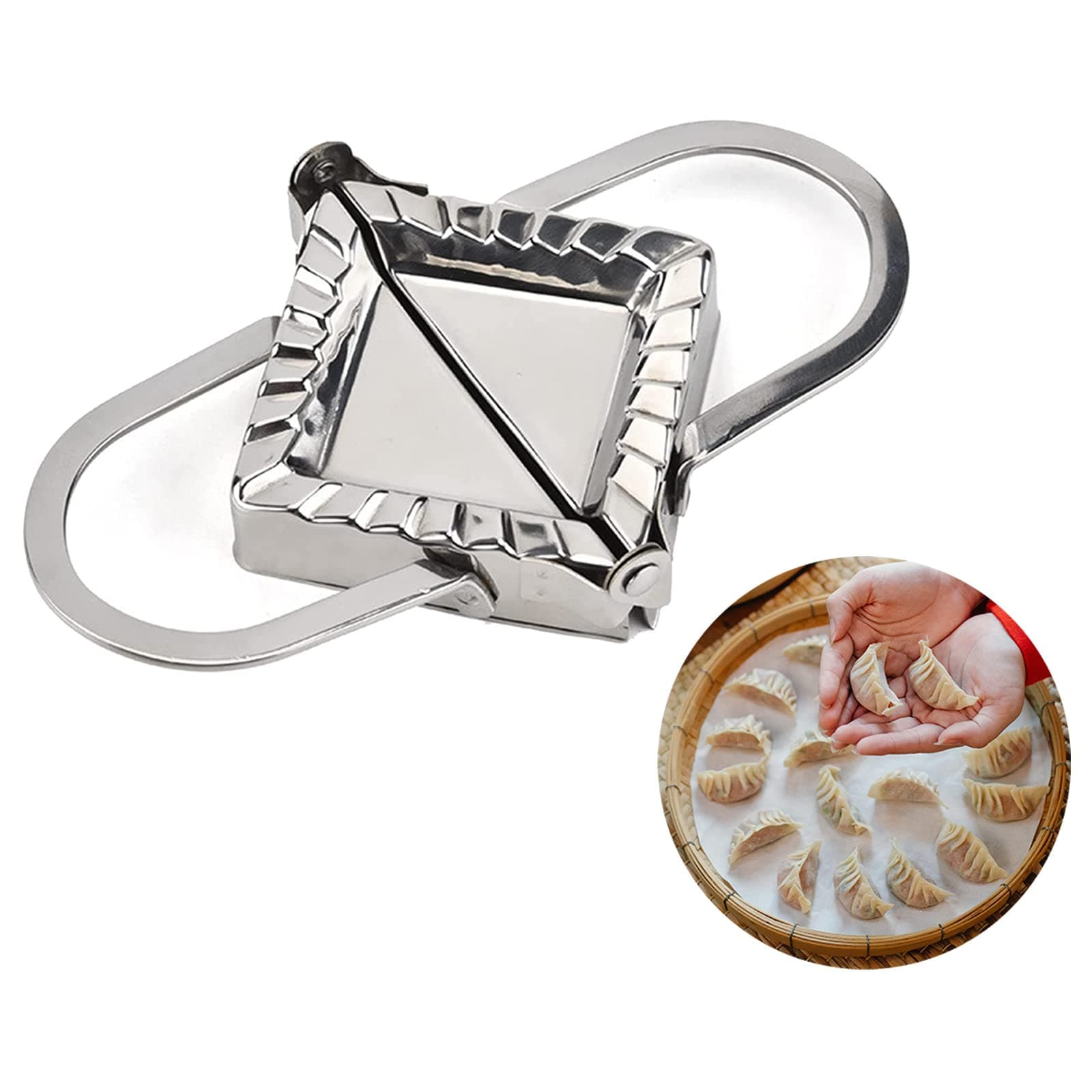 Dumpling Maker Stainless Steel Ravioli Maker Mold Set Triangle Wonton Mould Dough Press Empanada Maker Press Set Dumpling Press Pie Maker Cutter