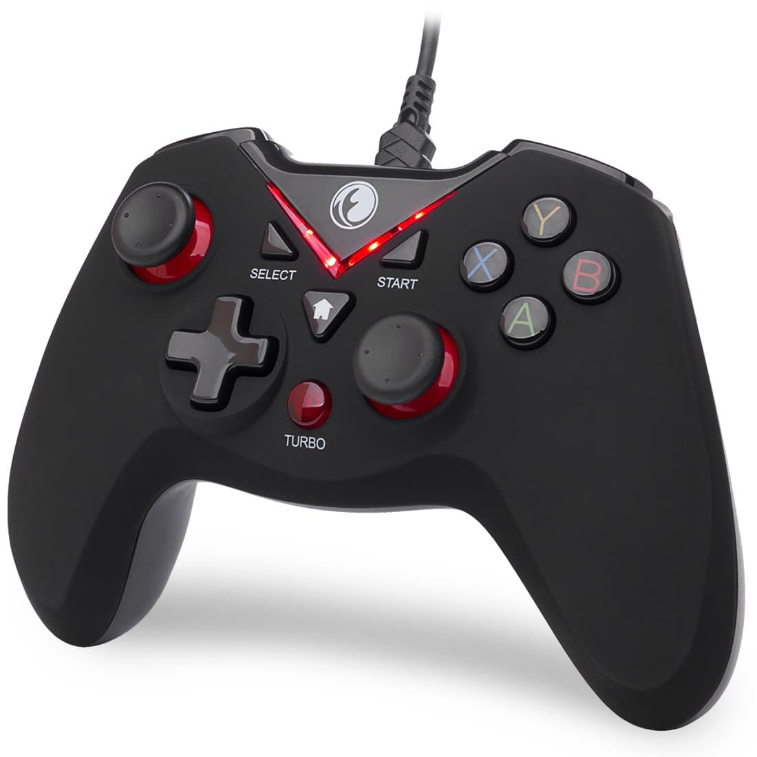V-one Wired USB Gaming Controller Gamepad Joystick for PC (Windows XP/7/8/10/11) & Steam & Android & PS3 - Red