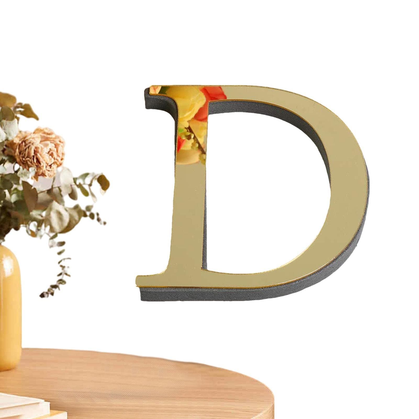 Acrylic Letters For Wall,3D -adhesive Alphabet Wall Decals | Light Gold Large Letters, Decorative Farmhouse Hanging Alphabet Signs For Home Wedding