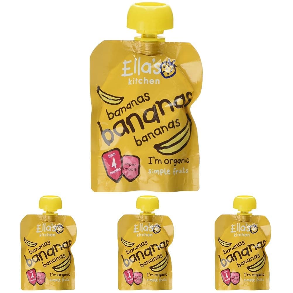 Ella's Kitchen Smooth Puree, First Taste Bananas, 70g (Pack of 4)
