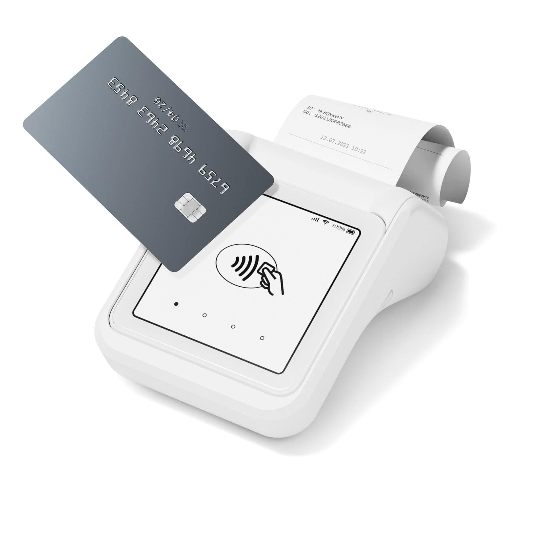 SumUp Solo & Printer Bundle – Contactless Credit Card Payment Card Reader with Charging Station & Printer for Receipts. Full touch-screen interface with free SIM card and unlimited mobile data