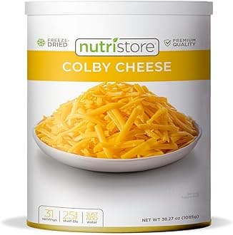 NutristoreFreeze Dried Colby Cheese Shredded | Bulk Emergency Food Supply | Perfect for Camping, Backpacking and Everyday Meals or Snacking | 25 Year Shelf Life | #10 Can | 38.1 oz, 1080 g