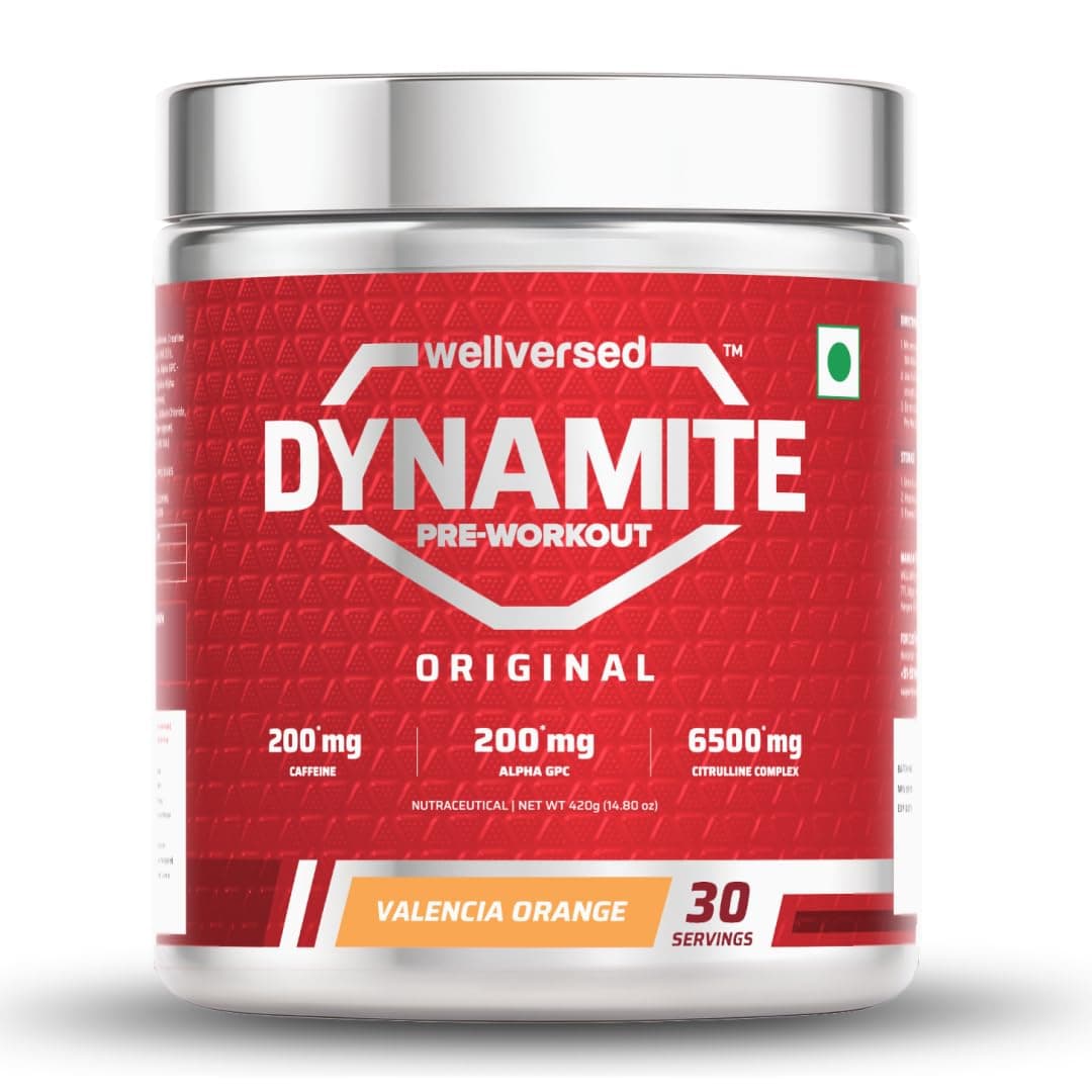 - Dynamite Original Pre Workout For Men (30 Servings, Valencia Orange) For Focus & Energy Boost With 6500mg Citrulline Complex | Preworkout Supplements For Men - 420g