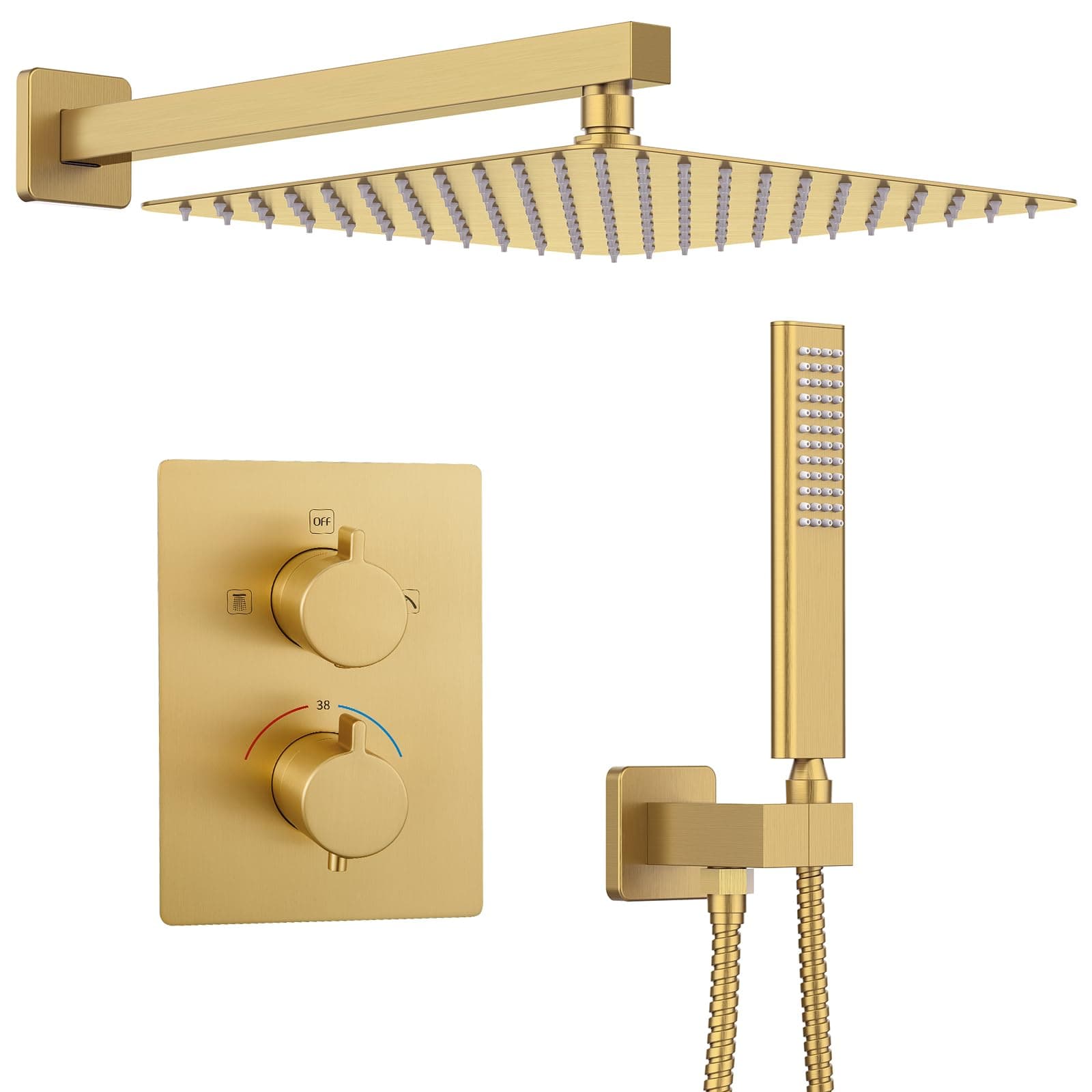 10 Inch Brushed Nickel Dual Function Shower System