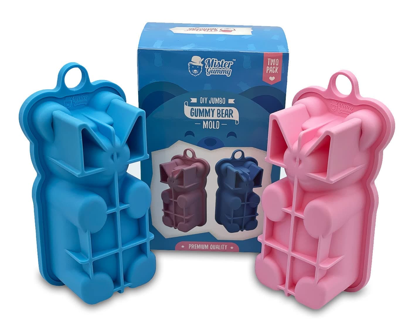 DIY Jumbo Gummy Bear Mold by | Make Your Own Medium Sized Gummy Bears, Chocolates, Soaps, Candles, Bath Bombs, Ice, Decor Bears, Baked Goods, and More! (Two Pack)