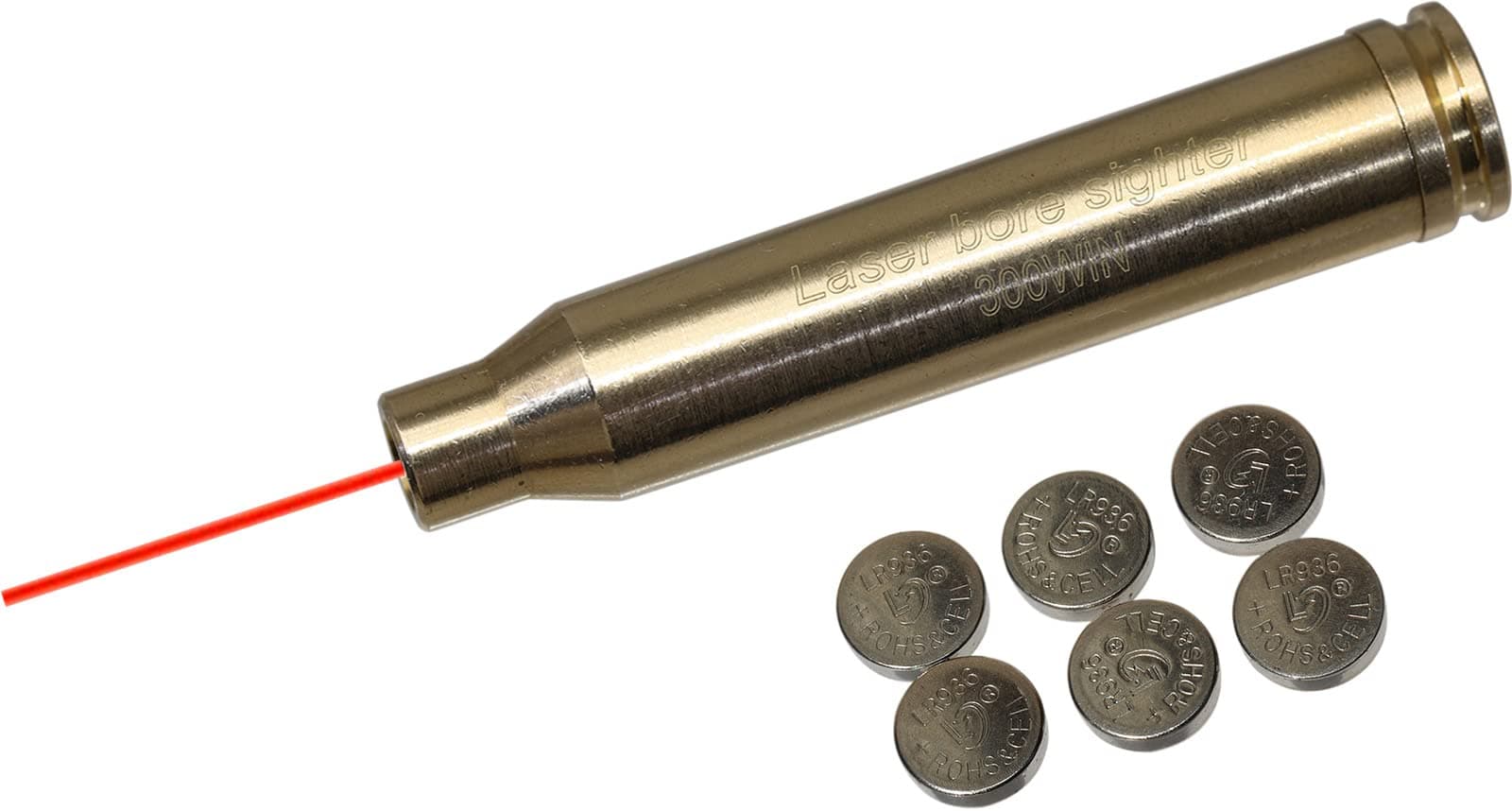 300WIN MAG Bore Sight Red Dot Cartridge with 2 Sets of Batteries