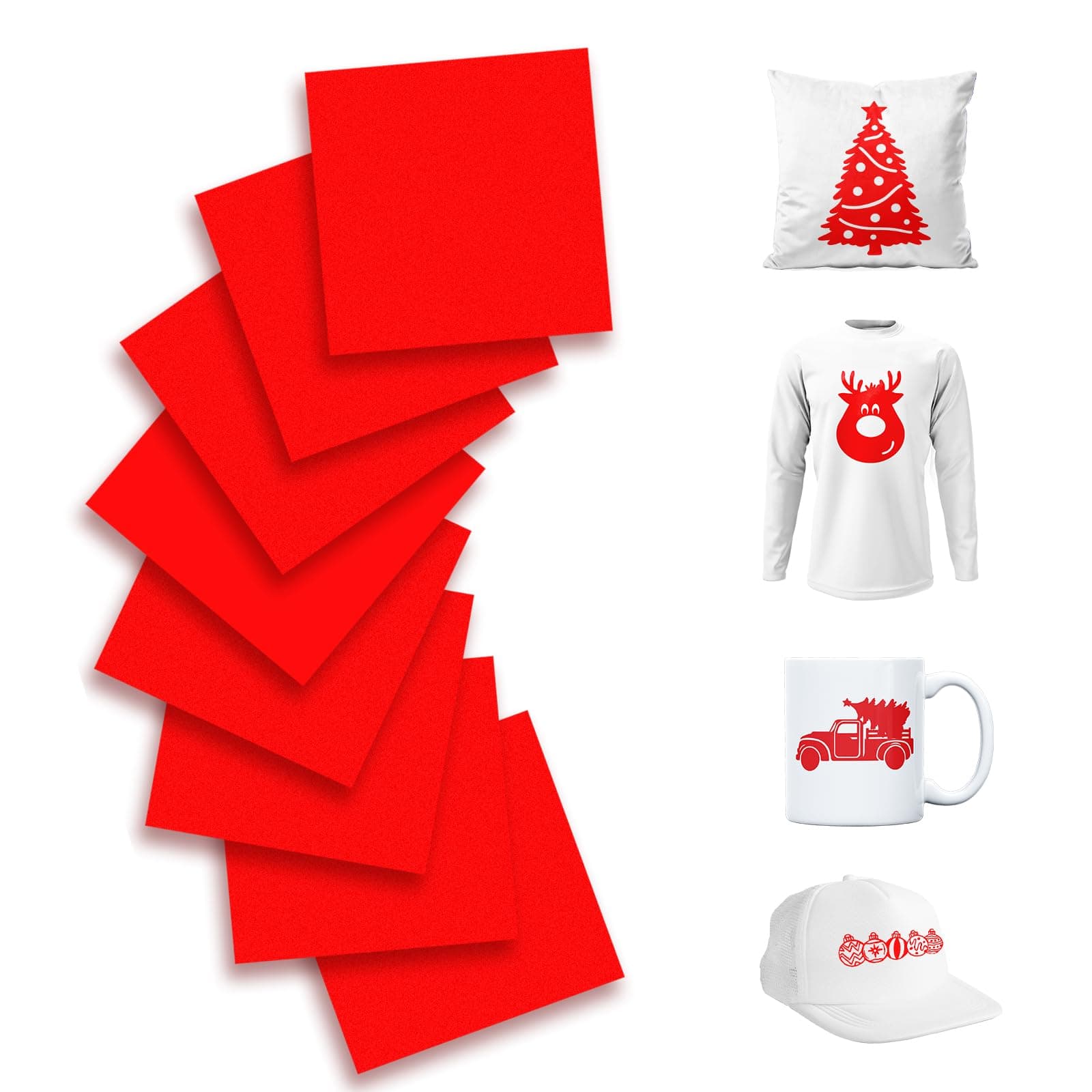 Sublimation Transfer Ink Sheets for Cricut Mug Press, 8PCS Transfer Paper for Sublimation, 12x11.8Inch Solid Red Pre-Printed Sublimation Paper