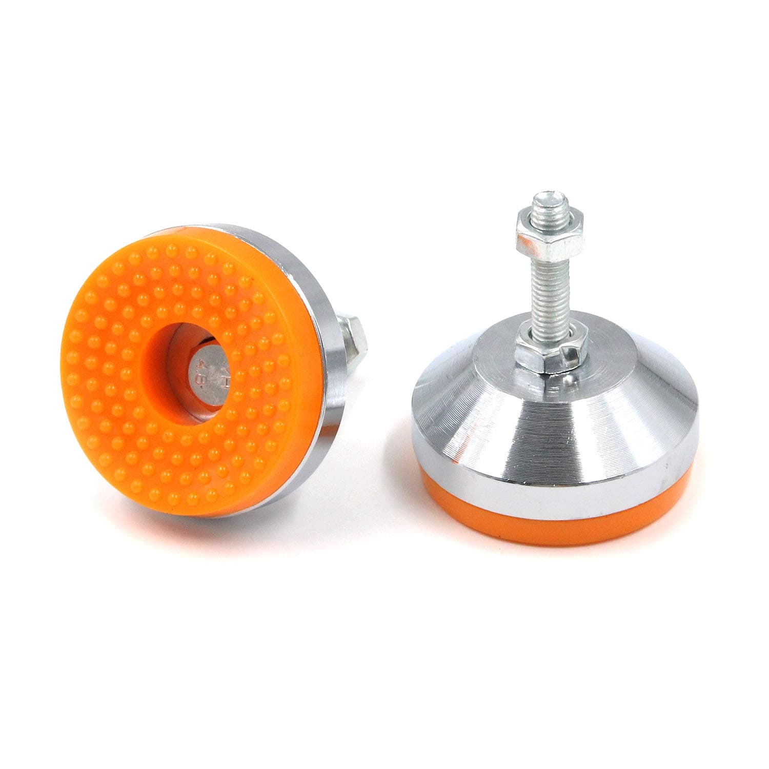 T Tulead 2PCS Adjustable Table Leg Leveler Feet 2.3" Diameter Carbon Steel Self Leveling Feet with Locking nut 800 LB Capacity - for Workbench, Machine, Cabinet & Heavy Duty Applications