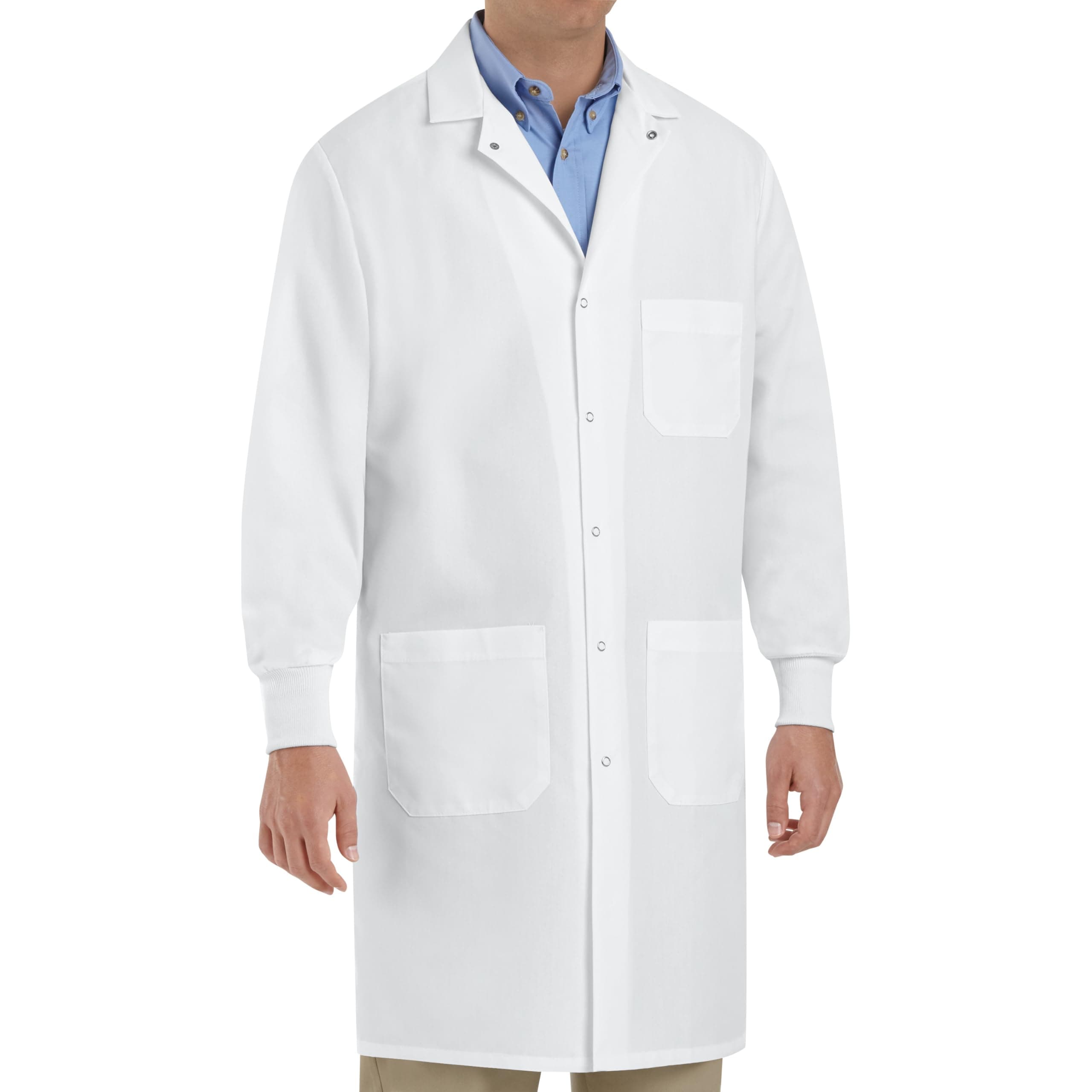 Unisex Adult Specialized Cuffed Lab Coat With 3 Exterior Front Pockets