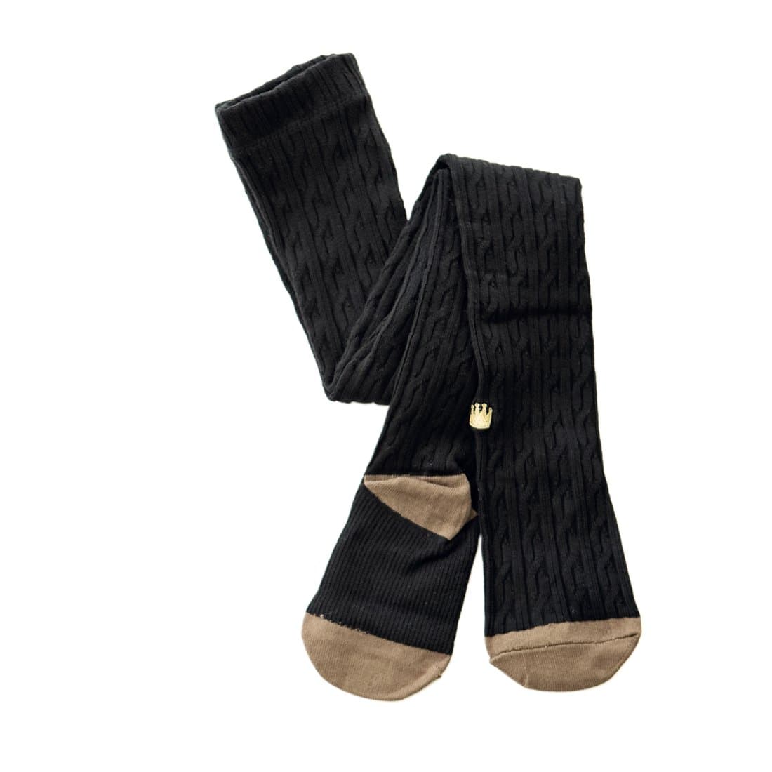 Cable Knit Leggigns Black (Large (6 - 8 yrs))