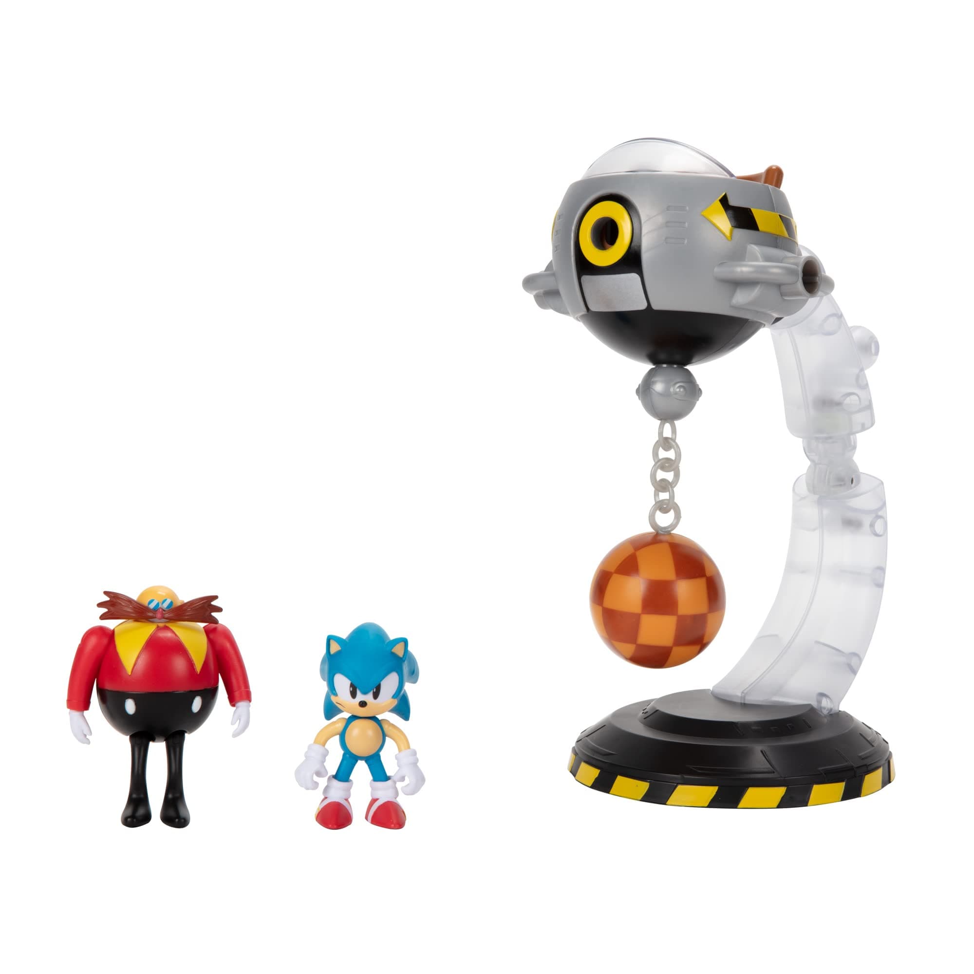 Sonic The Hedgehog Egg Mobile Battle Set with Sonic & Dr. Eggman 2.5 Inch Action Figures, Includes 14 Unique Pieces