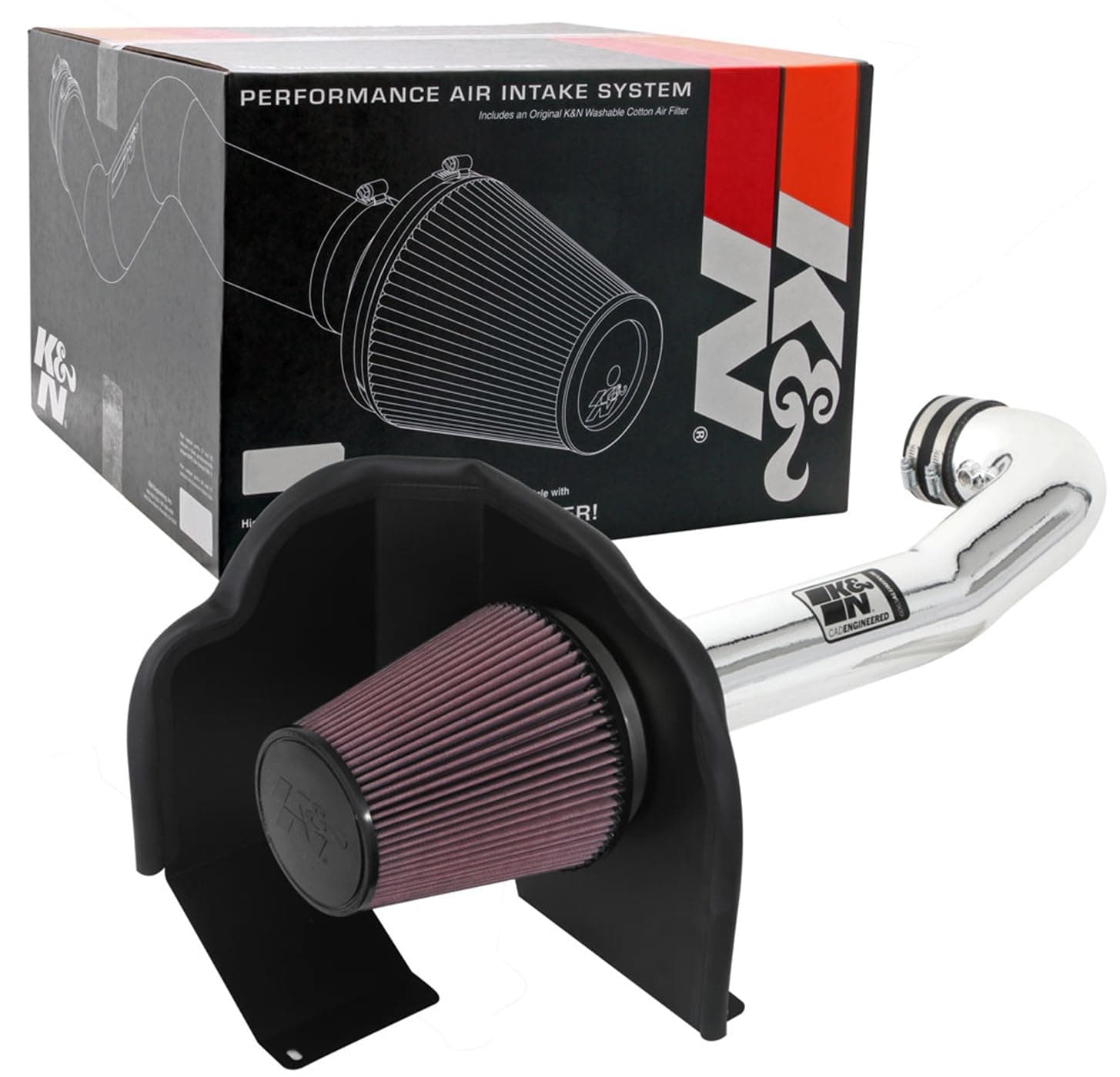 K&N Cold Air Intake System: High-Flow Air Filter, Increase Performance & Towing: Compatible with 2014-2020 Chevy/GMC/Cadillac Silverado 1500, Suburban, Tahoe, Sierra 1500, Yukon, Escalade, 77-3082KP