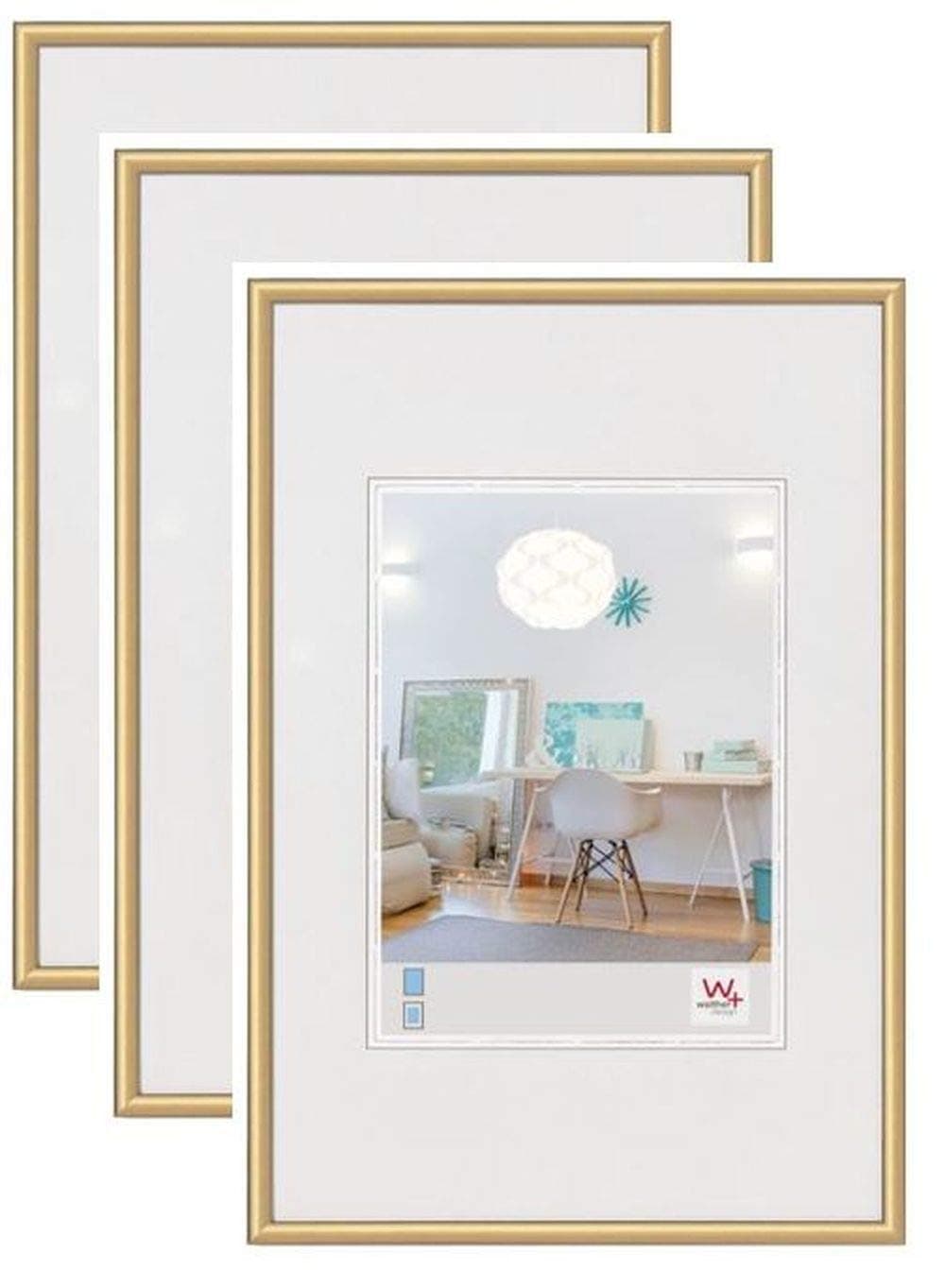 Picture Frame Gold 30 x 45 cm 3-Pack, New Lifestyle Plastic Frame KV045G3