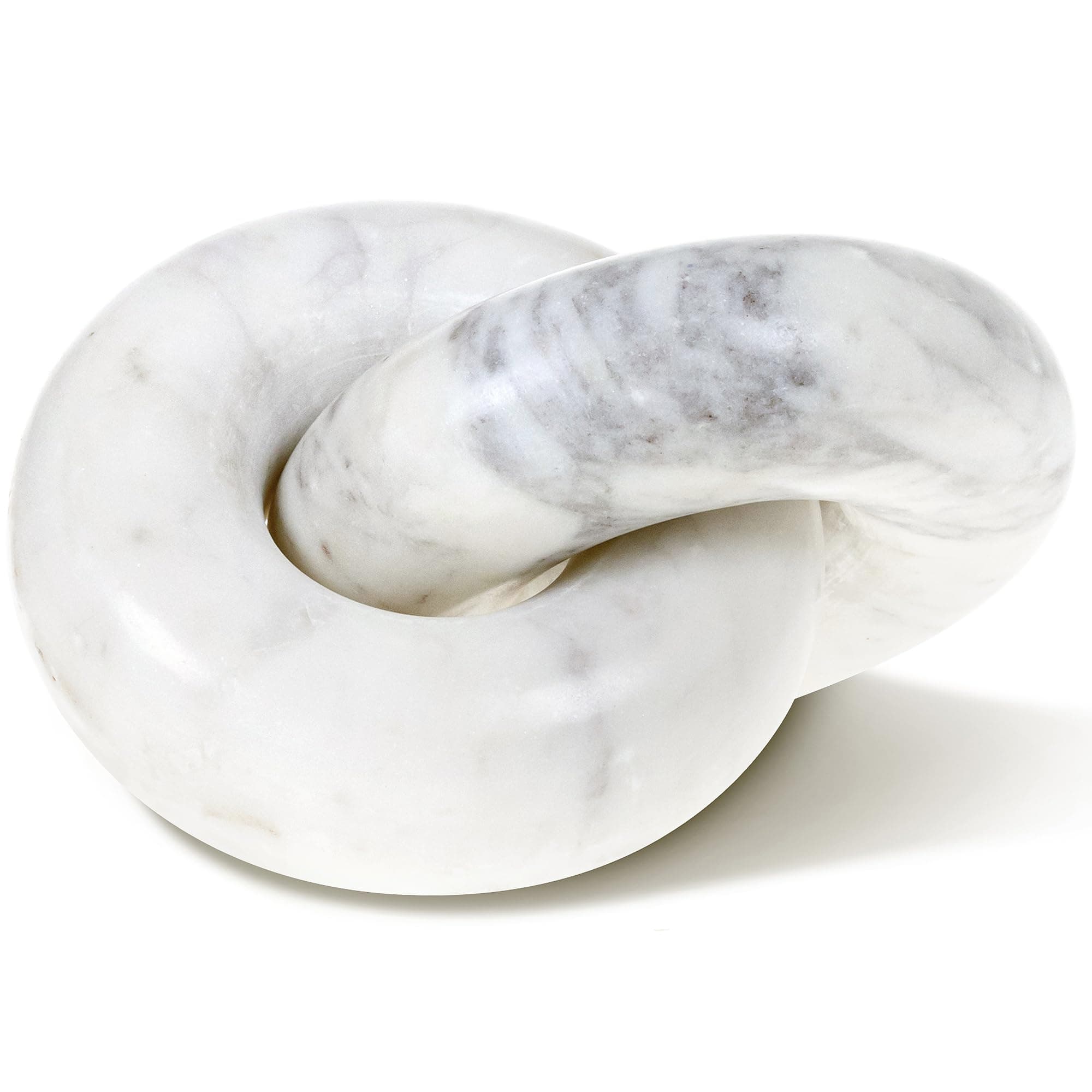 Sculptural Marble Knot That Instantly Elevates Your Shelf Styling - 6" Accent Piece for Coffee Tables, Bookshelves & Entryway Decor