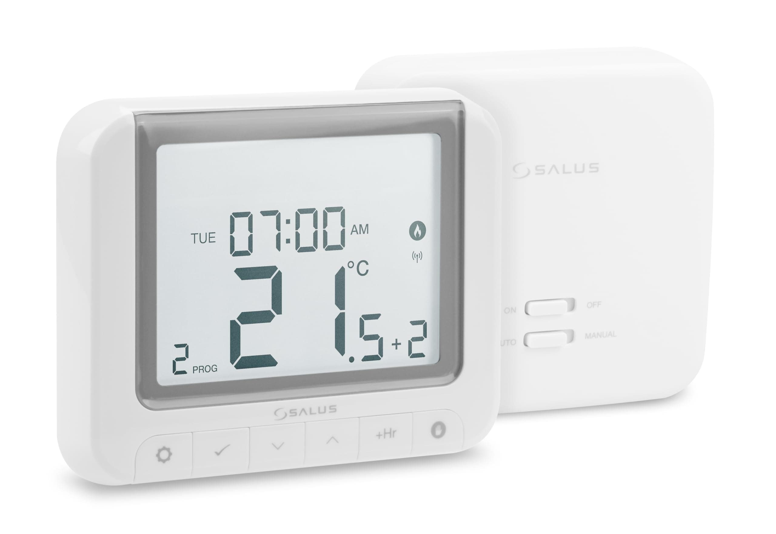 Salus Controls RT520RF Wireless Thermostat, Boiler Plus Compliant Digital & Electronic Room Thermostat - White