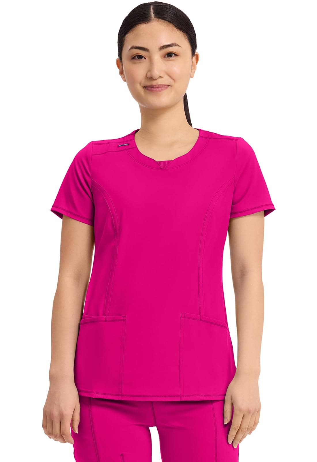 Cherokee Infinity Scrubs for Women Round Neck Scrub Top with 3 Pockets & 360° Stretch-2624A