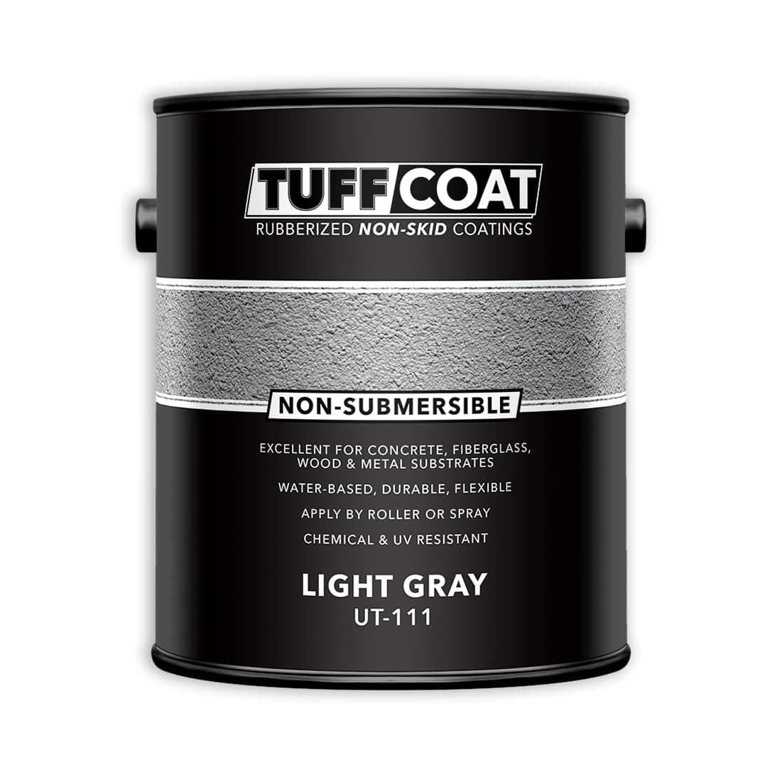 Tuff Coat UT-111 Light Gray - 1 Gallon: Medium Texture, Non-Submersible, Water-Based, Rubberized Non-Skid Coating