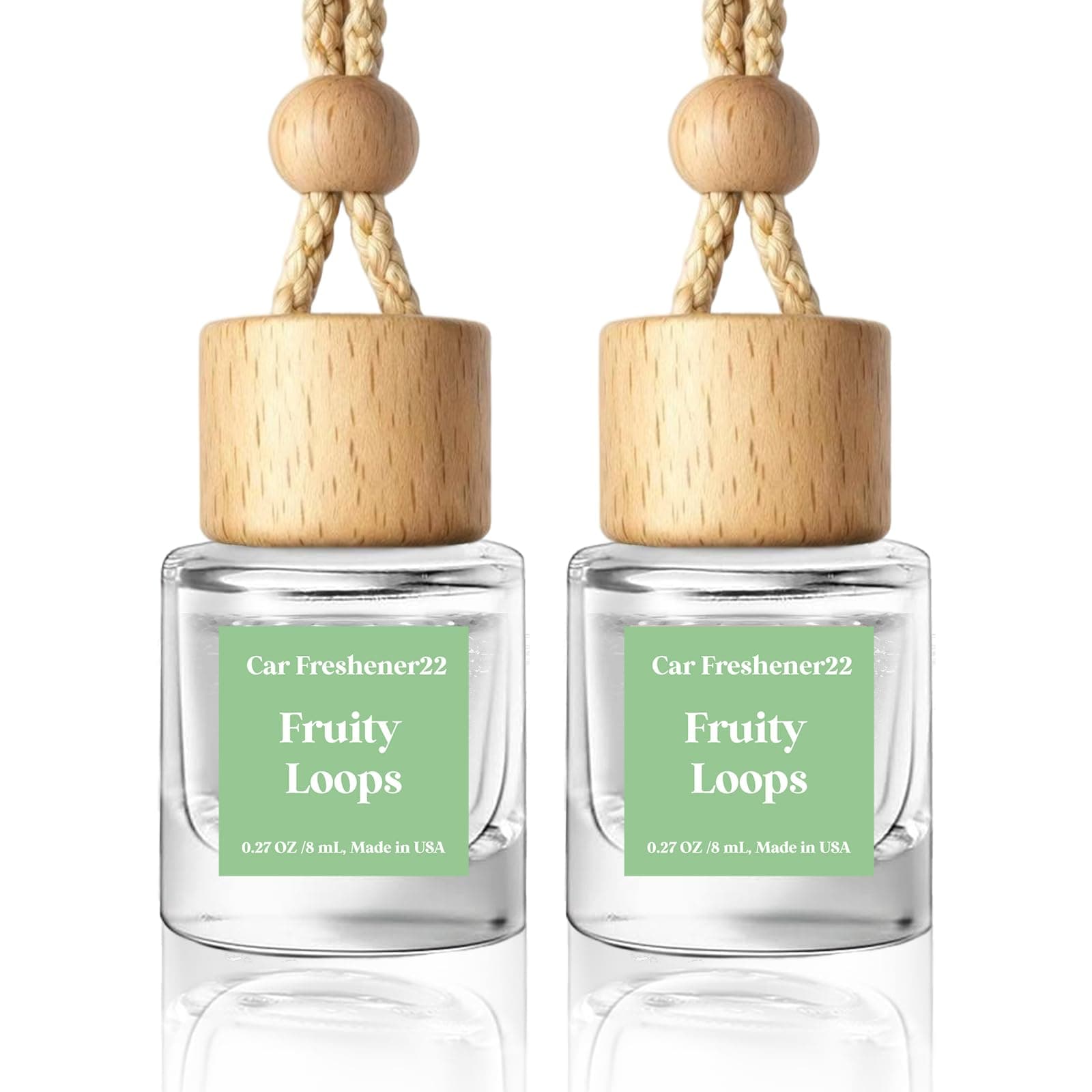 Car Air Freshener Diffuser 2 Pack Hanging Fruit Loops Car Air Freshener for Women 45+ days Long Lasting Fragrance Made in USA (F22)