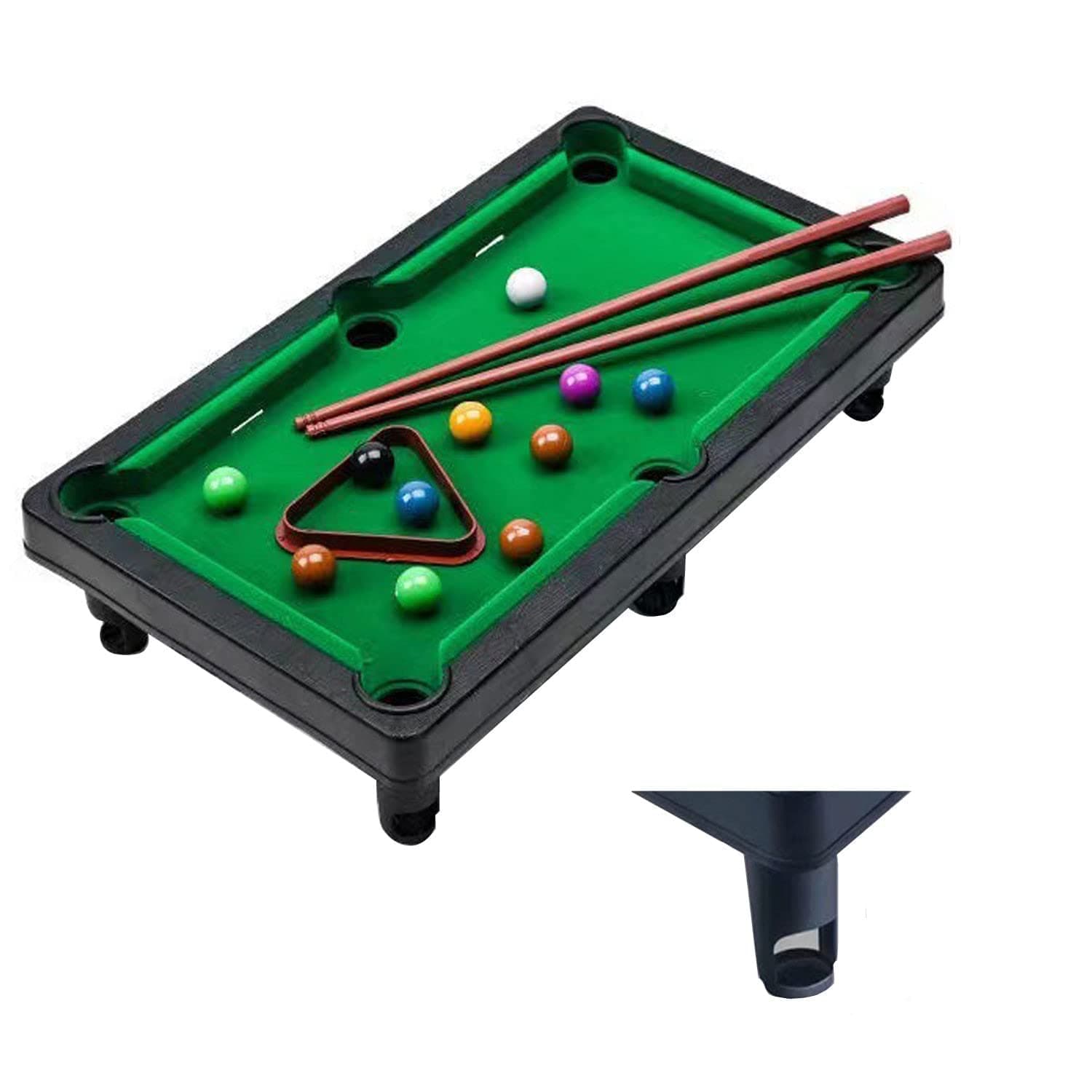 Mini Pool Table Game, Billiards Table Pool Table Set with 11 Balls 2 Cues and 1 Triangle, Portable Games Table Indoor Outdoor Game, Household Funny Pool Toy Holiday Birthday Gift for Boys Girls