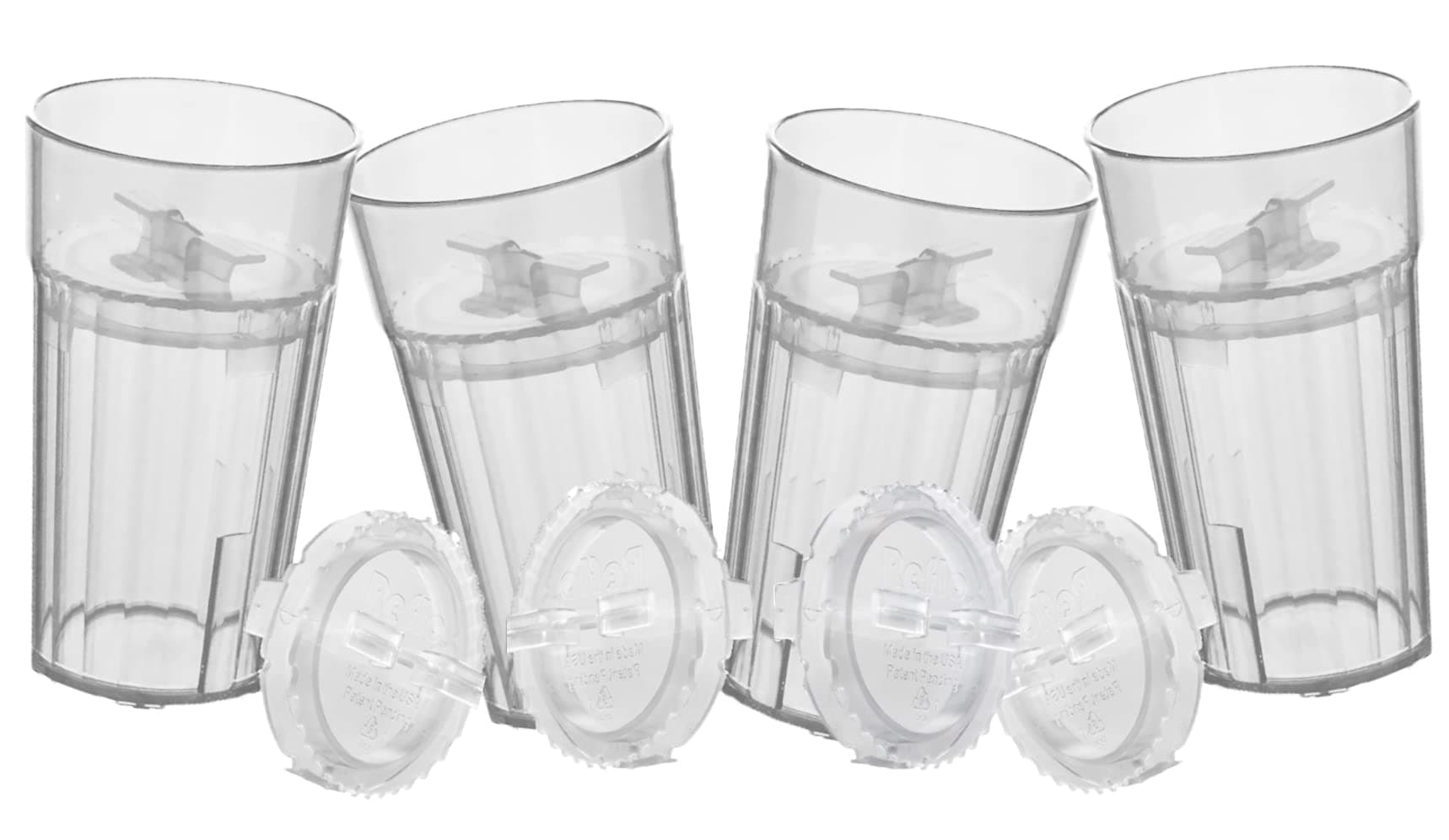 Reflo Smart Cup (Clear 4-Pack) Open Training Cup, Toddler Cup, No Suction 6oz, 360 Control-Flow, USA MADE Premium High-Impact Plastic