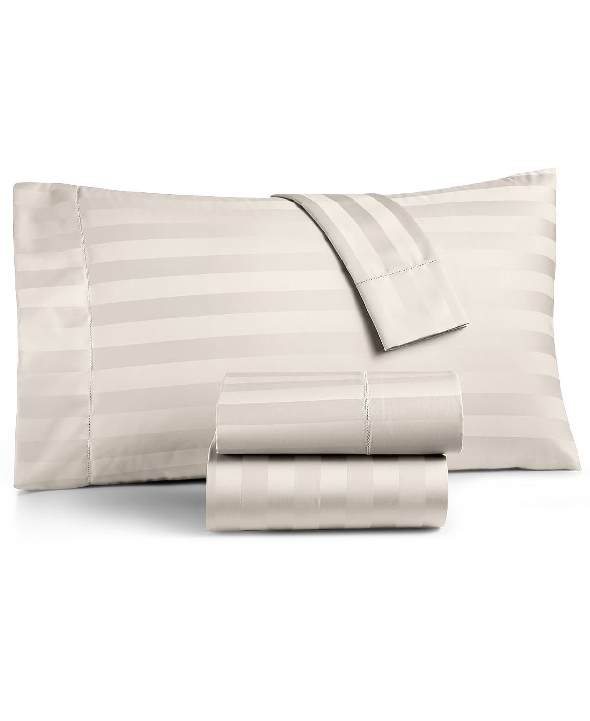 Stripe King 4-Pc Sheet Set, 550 Thread Count Pure Supima Cotton (Ivory)