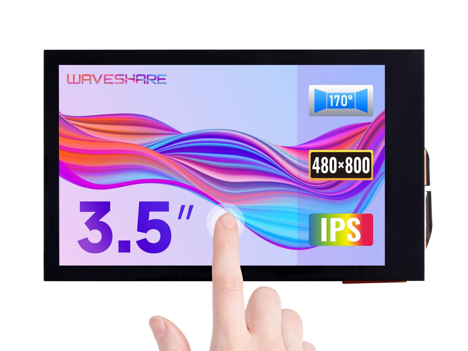 Waveshare 3.5Inch Ips Capacitive Touch Lcd Display, 480×800, Adjustable Brightness, Support All Versions Of Raspberry Pi, Supports Windows 11/10 / 8.1/8 7,Support Jetson Nano