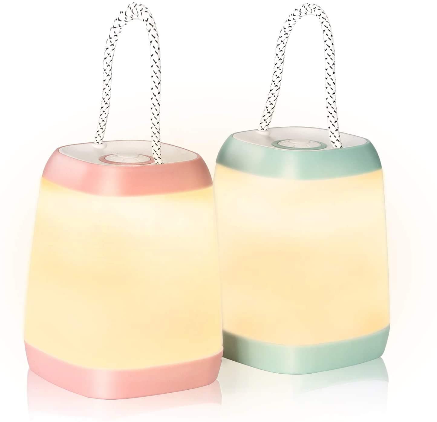 2 Pack LED Camping Lights, Battery Powered LED Camping Lantern with 3 Modes, Portable Night Light for Tent, Hiking, Emergency, Backpacking, Indoor and Outdoor Use