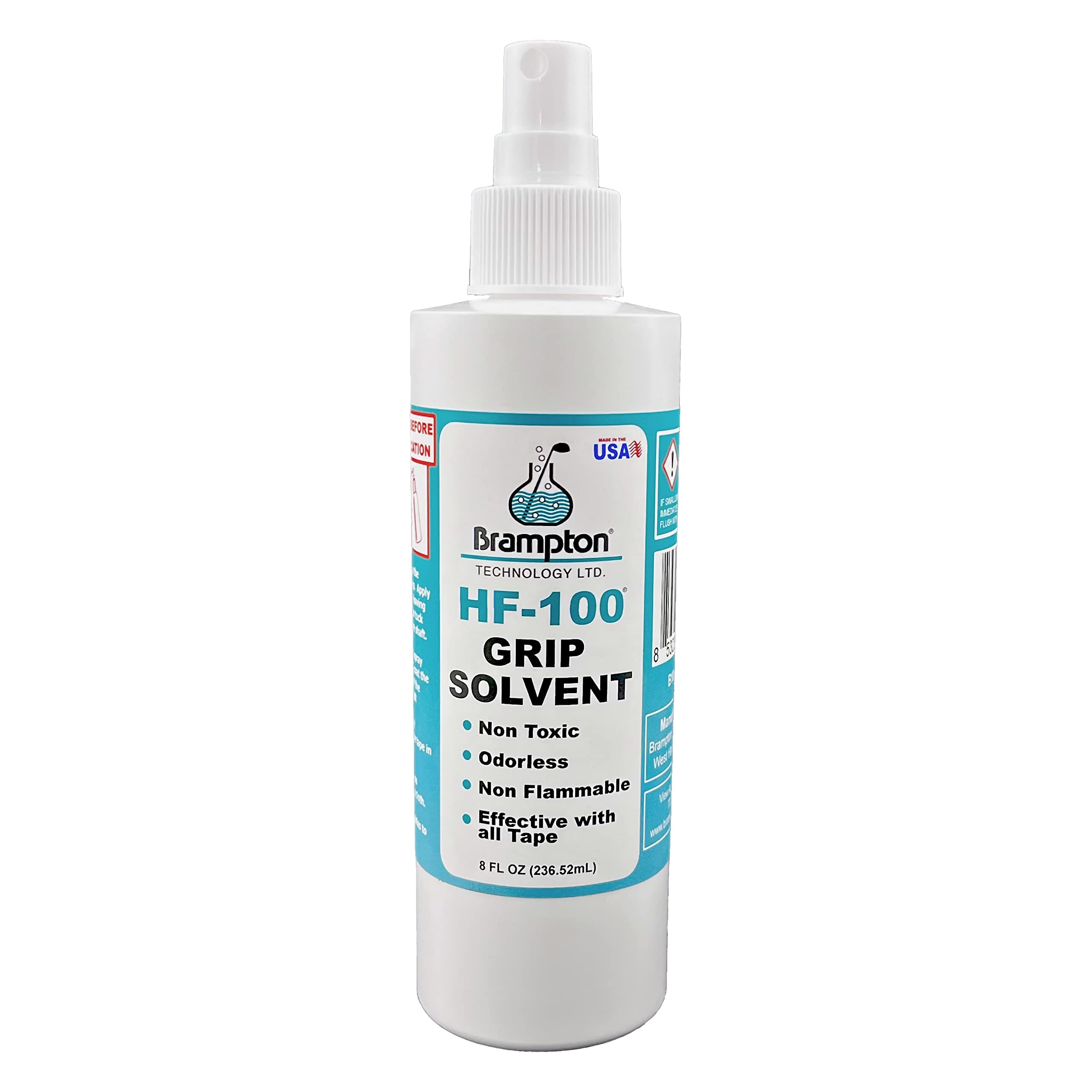 Brampton HF-100 Premium Golf Grip Solvent for Regripping Golf Clubs and Golf Grip Repair - Shake and Spray Golf Grip Solution - Non-Toxic, Non-Flammable, and Odorless Golf Grip Solvent