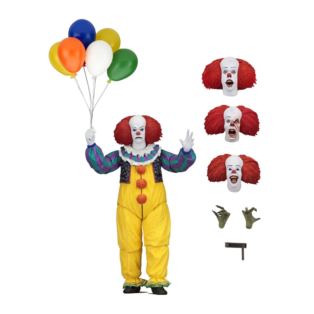Kid - It - 7? Scale Action Figure - Ultimate Pennywise (1990), Multicolor