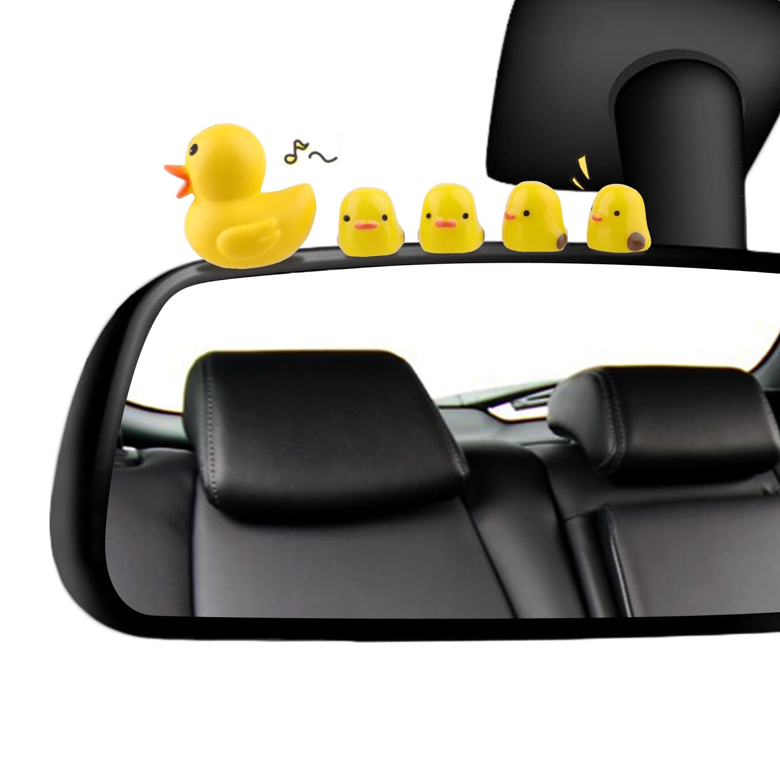 20 Pcs Mini Ducks Car Dashboard Decors, Cute Rearview Mirror Ornaments, Funny Interior Car Accessories with Adhesive Stickers for Automotive Window Home Garden Decorations