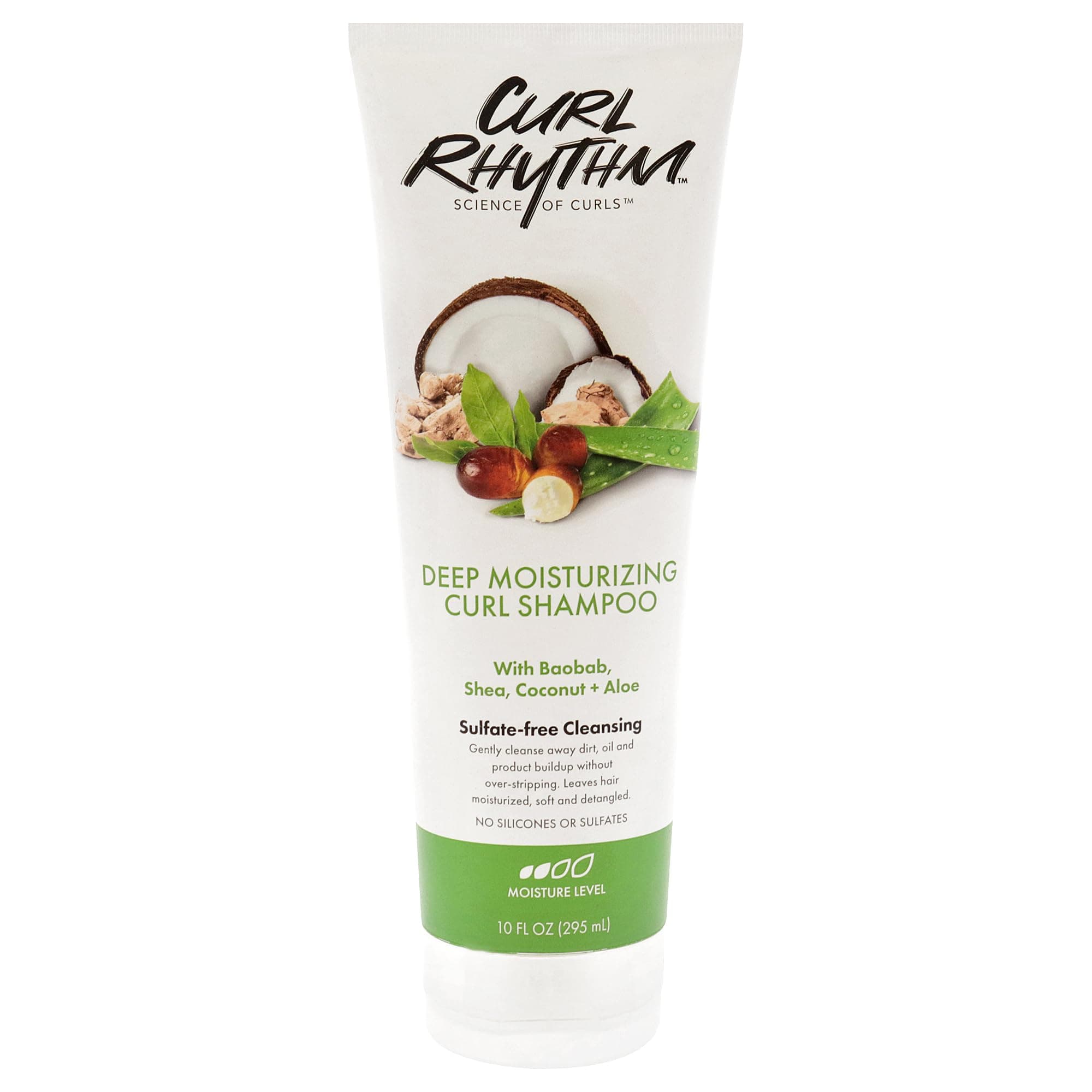 Deep Moisturizing Curl Shampoo - Curly Hair Shampoo for Hydration - With Shea Butter and Coconut - Silicone and Sulfate Free - 10 oz