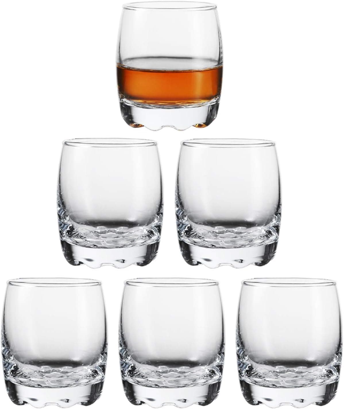 - 6 Pack Shot Glasses Set with Heavy Base, 1.6 oz Clear Shot Glasses Bulk, Small Whiskey Shot Glass for Vodka, Whiskey, Tequila, Espressos, Spirits & Liquors (Style 07)