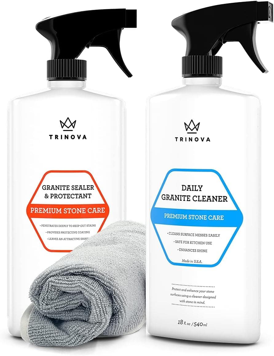 TriNova Granite Cleaner with Sealer and Protectant Bundle