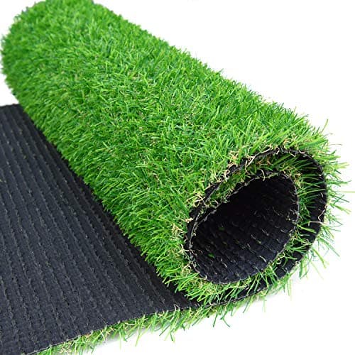 RoundLove Artificial Grass Turf Patch, 1" 4 Tone Synthetic Grass Mat w/Drainage Holes & Rubber Backing, Lush & Hard Pet Turf Astroturf Rug, Fake Turf for Indoor & Outdoor Patio Decor