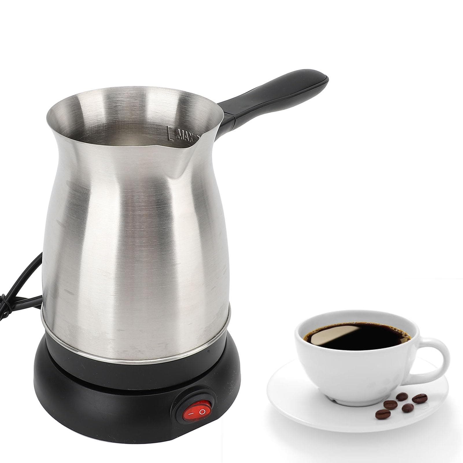 Electric Turkish Coffee Maker, 600ML Turkish Tea Maker, Tea Maker, Stainless Steel Turkish Coffee Maker Kettle for Home 110V US Plug