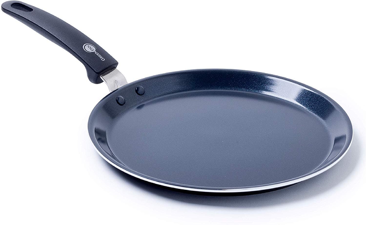 GreenPan Essential Ceramic Non-Stick Open Dosa Pan (Grey, 28 cm)