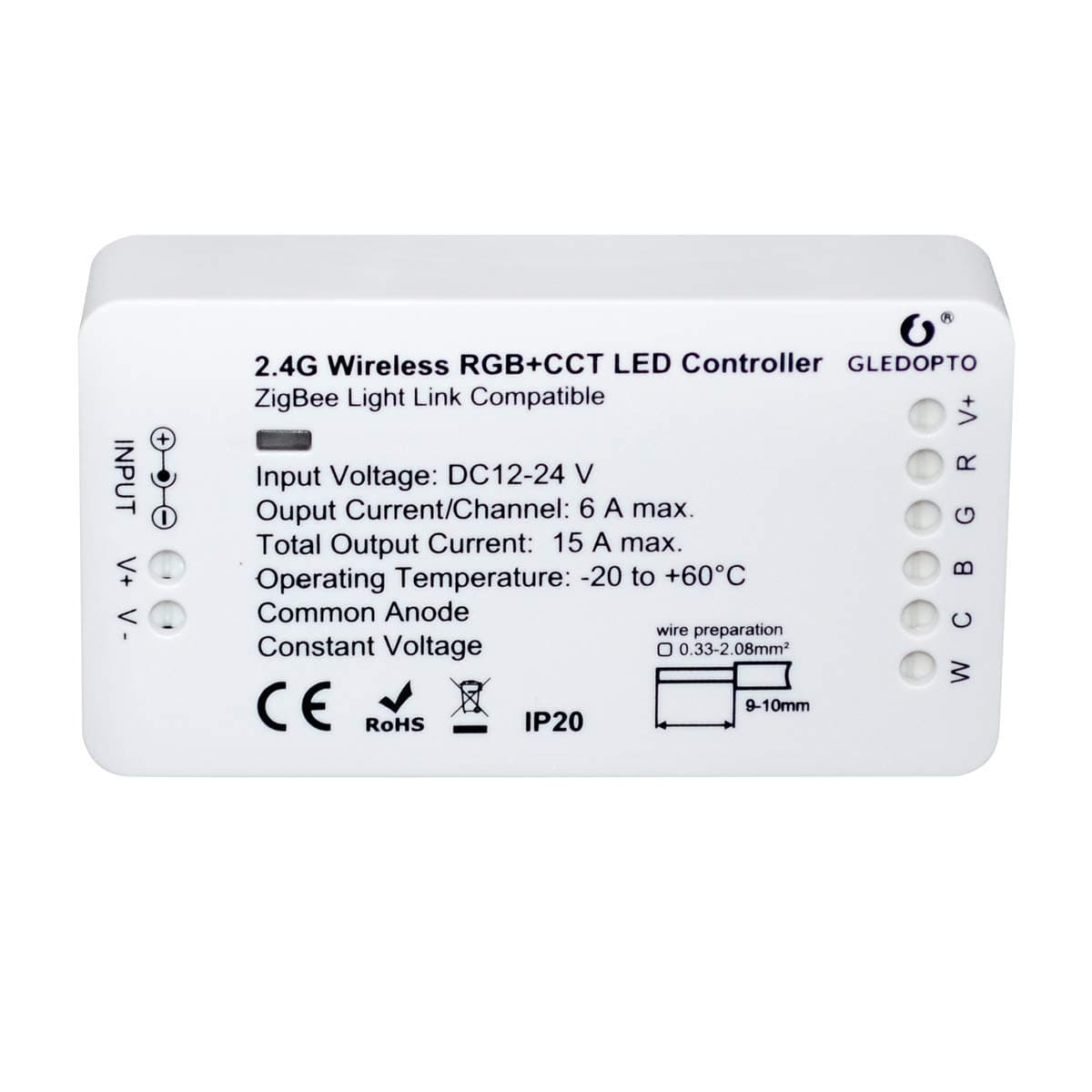 Home Smart Zigbee RGBCCT Strip Controller Compatible with Hue Bridge Amazon Echo Plus Alexa and Lightify Hub APP and Voice Controlled LED Strip Lights,Not Include Power Adapter