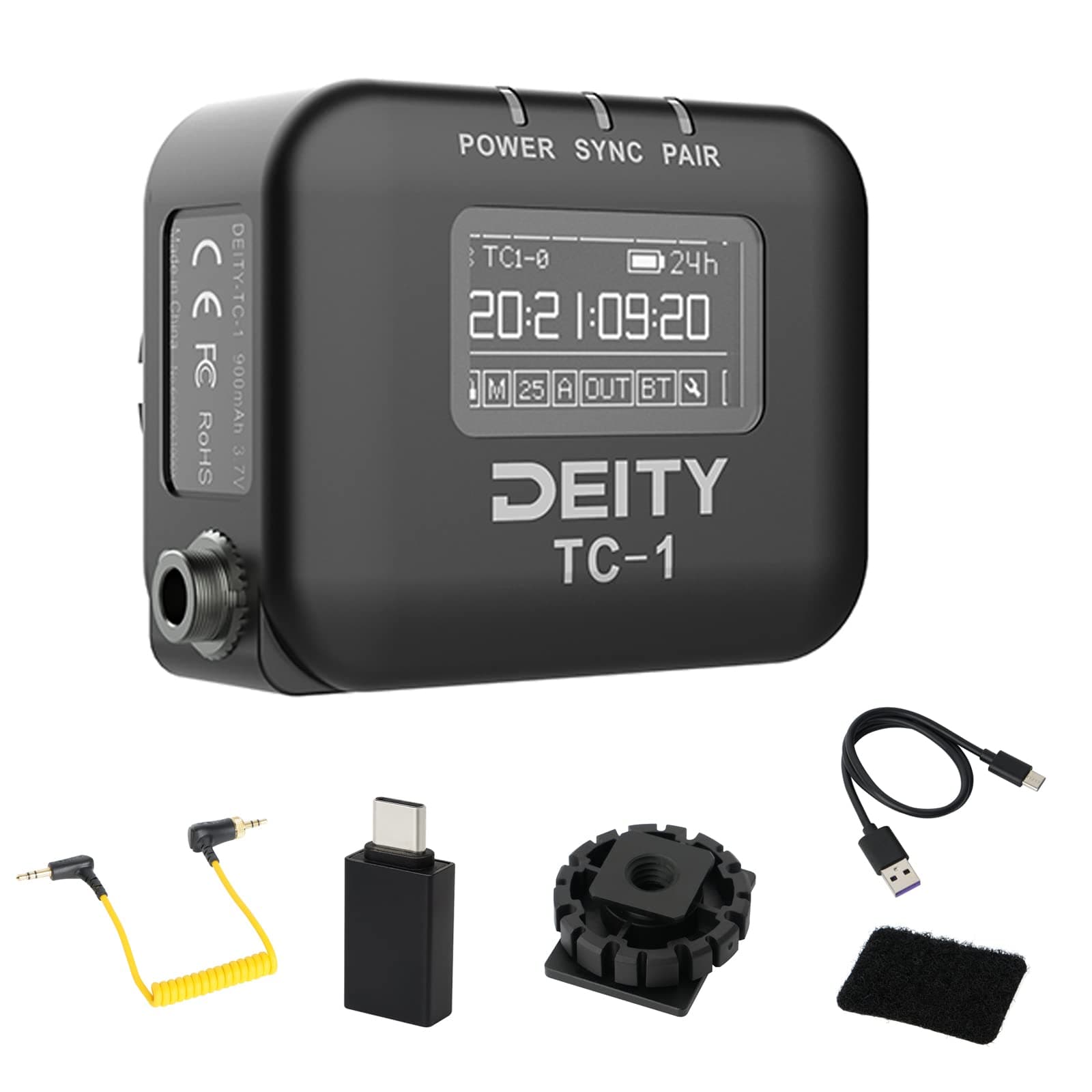 Deity TC-1 Timecode Box,2.4G Radio,Timecode Accuracy 0.5ppm,Bluetooth 5.0,Max Range 250FT, Support APP Control