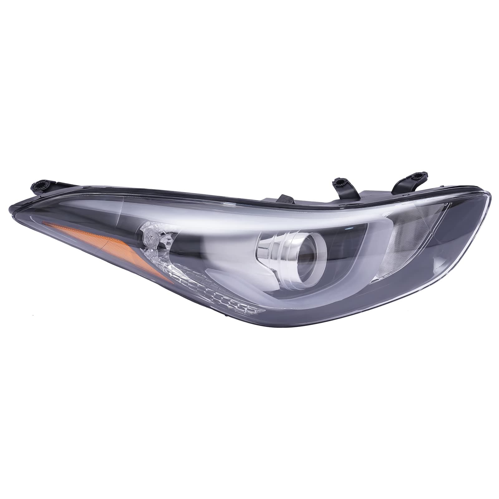 Front Headlights Assembly Left Side for 2014-2016 Hyundai Elantra w/LED DRL Projector Driver Head Lights Direct Replacement Headlamps Assy Set (Left Driver Side)