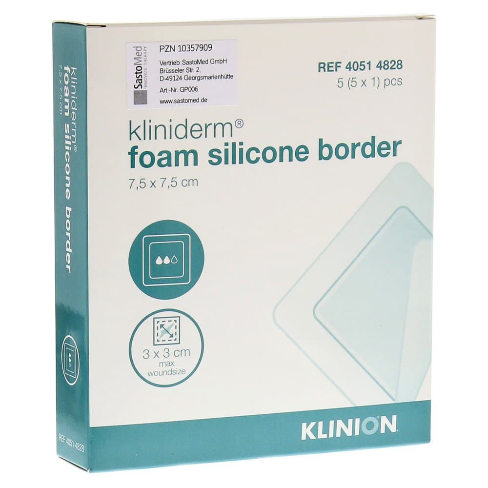 Foam Silicone Border Square Dressing, 7.5 x 7.5 cm